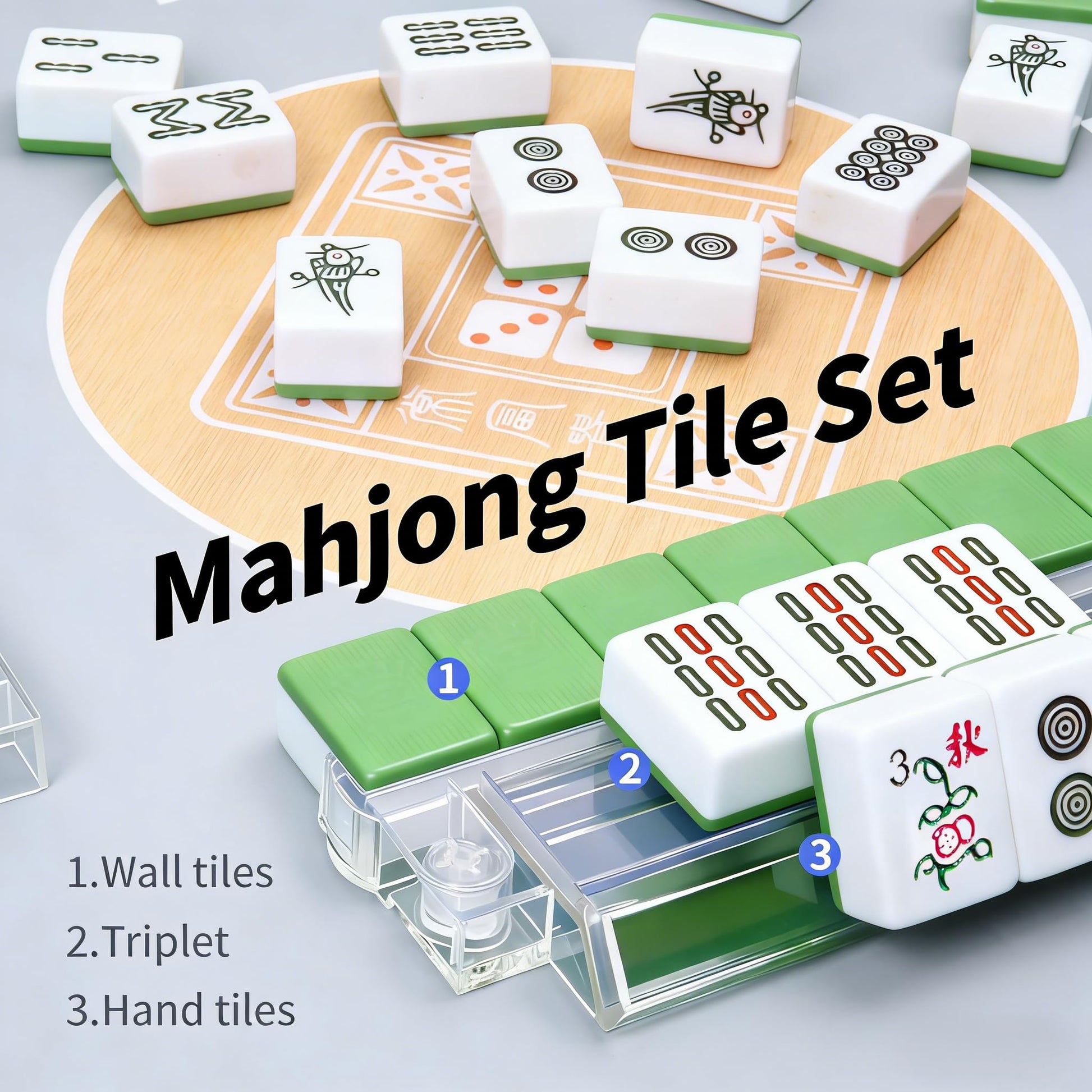 HBLEDOT Mahjong Racks with Pushers, Convenient Rotating One-Piece Mahjong Pushers and Racks,4-Piece Set American Mahjong Accessories,Transparent