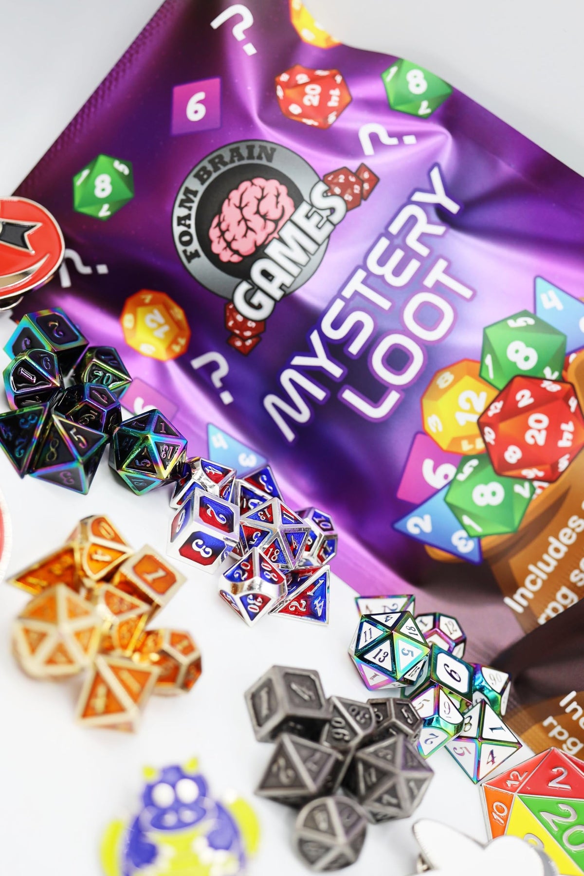 Epic Mystery Loot: Mini Metal RPG Set + Enamel Pin