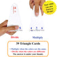 Think2Master Premium Laminated Multiplication Division Addition & Subtraction Triangle Flash Cards | 78 Dry Erasable Flashcards. Includes 2 Rings.