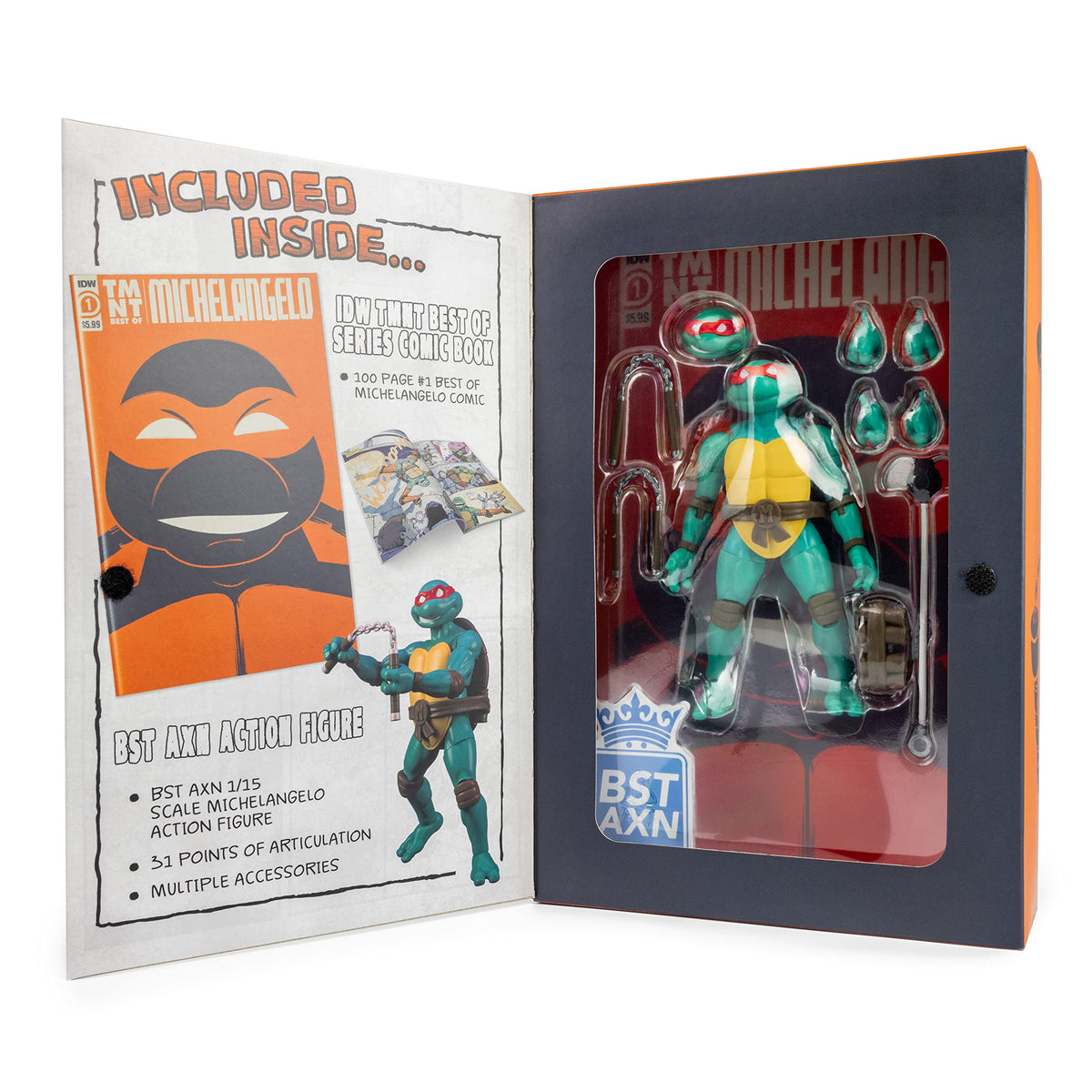 The Loyal Subjects Teenage Mutant Ninja Turtles Best of Michelangelo 100-Page Comic Book & Michelangelo BST AXN 5-inch Action Figure Set