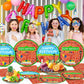 168pcs Red Brick Wall Street Birthday Party Supplies Plates Napkins