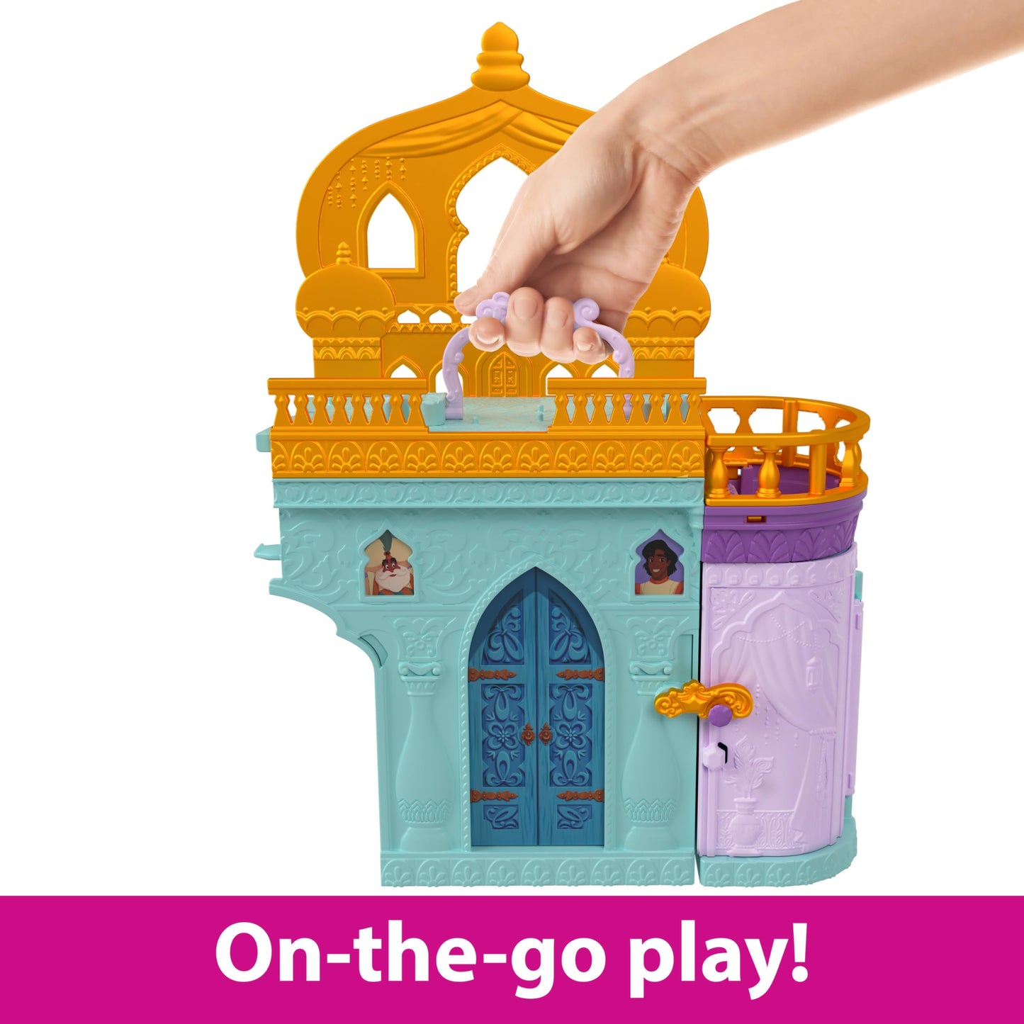 Mattel Disney Princess Toys, Jasmine Doll House Stackable Castle with 1 Small Doll, 2 Character Friends & 7 Accessories, Inspired by the Movie Aladdin