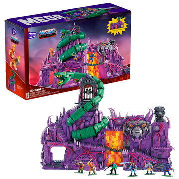 MEGA Masters of The Universe Building Toys Set, Snake Mountain with 3802 Pieces, 24 Inches Wide, 6 Micro Action Figures, Adult Collectible