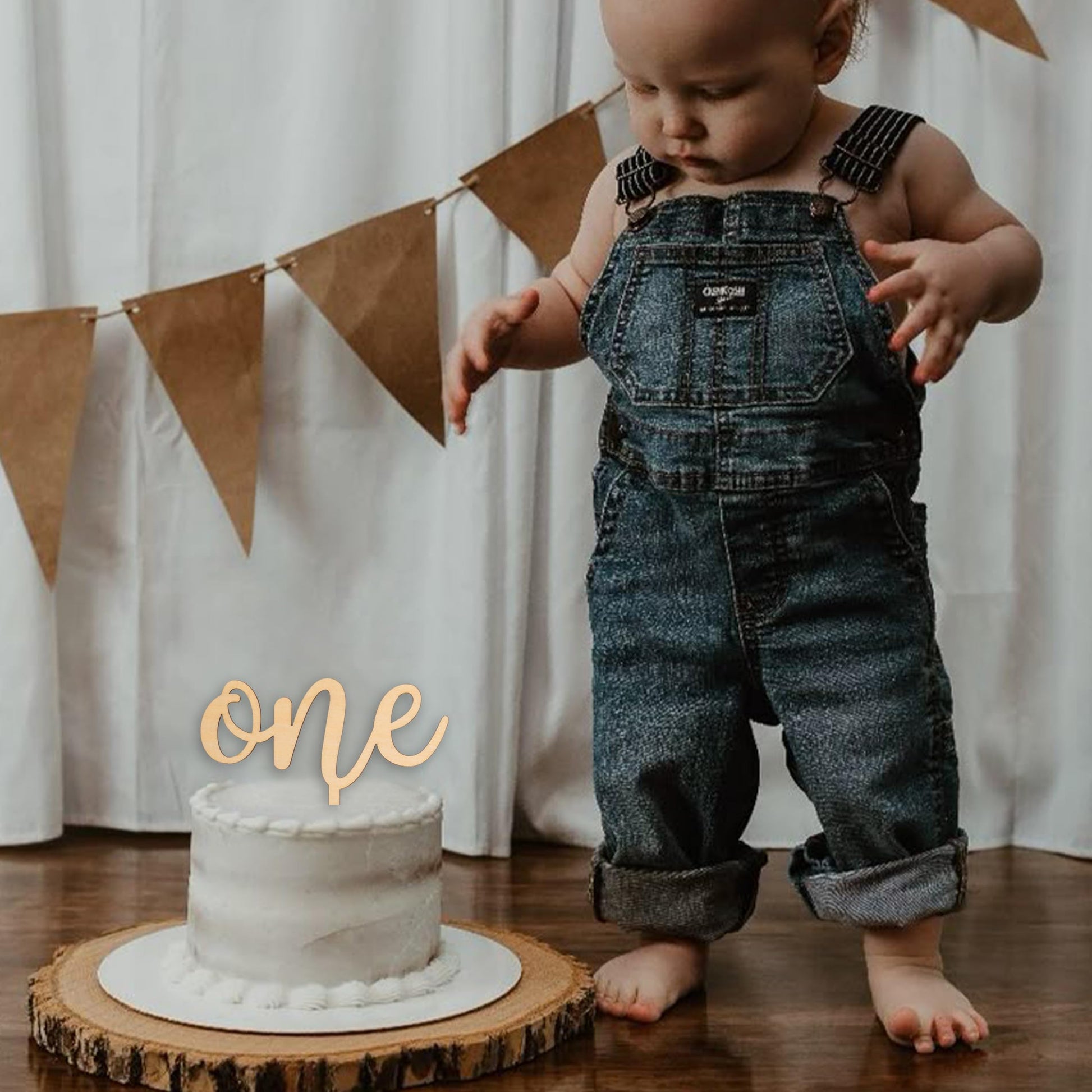 CANTLY First Birthday One Wooden Cake Topper