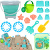 RACPNEL Beach Toys with Collapsible Bucket，Mesh Bag for Kids Ages 3-12