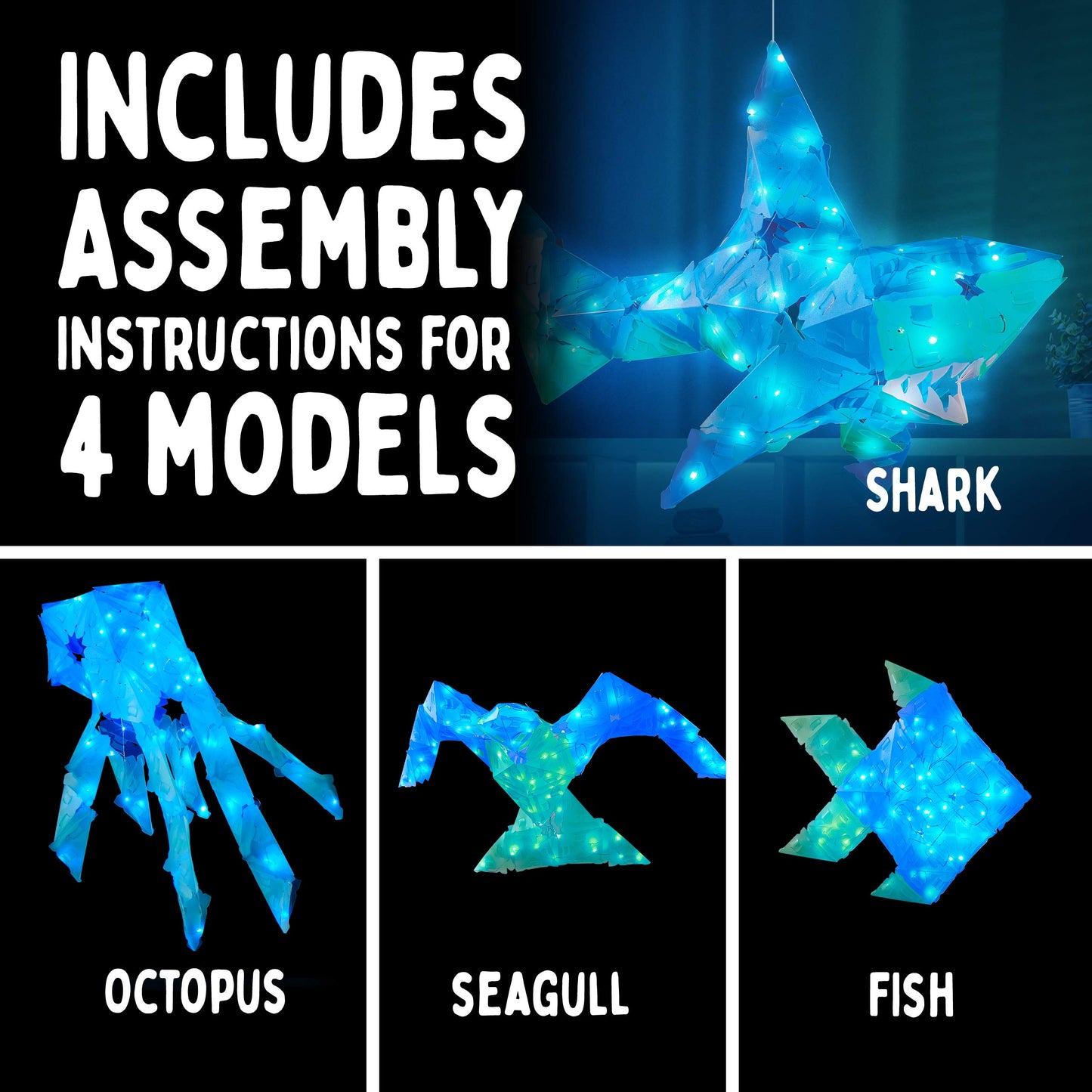 Creatto: Shimmer Shark & Ocean Pals Light-Up Craft Puzzle from Thames & Kosmos
