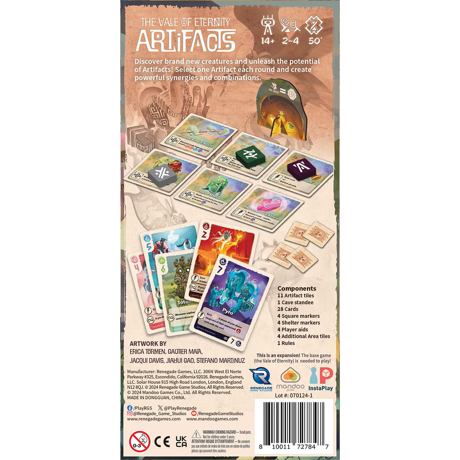 Renegade Game Studios Vale of Eternity Artifacts Expansion: Drafting Strategy Card Game, 2-4 Players, Ages 14+