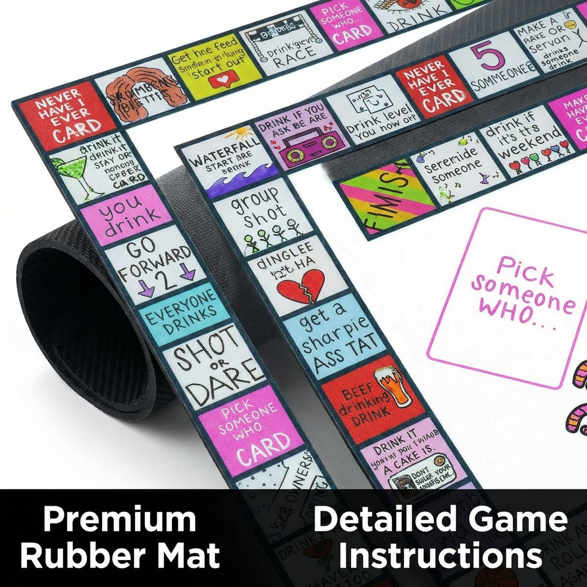 otkllbb Second Edition Interactive Party Board Game Mat, Official Funny Group Game with Fun Challenges for Adults, Families & Friends’ Gatherings (2-8