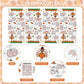 Happy Thanksgiving Coloring Tablecloth for Kids-Giant Thanksgiving Paper Activity Table Cover, Jumbo Fall Turkey Coloring Games Poster Crafts