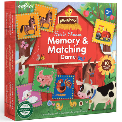 eeBoo Little Farm Memory & Matching Game, Ages 3+, 1-4 Players