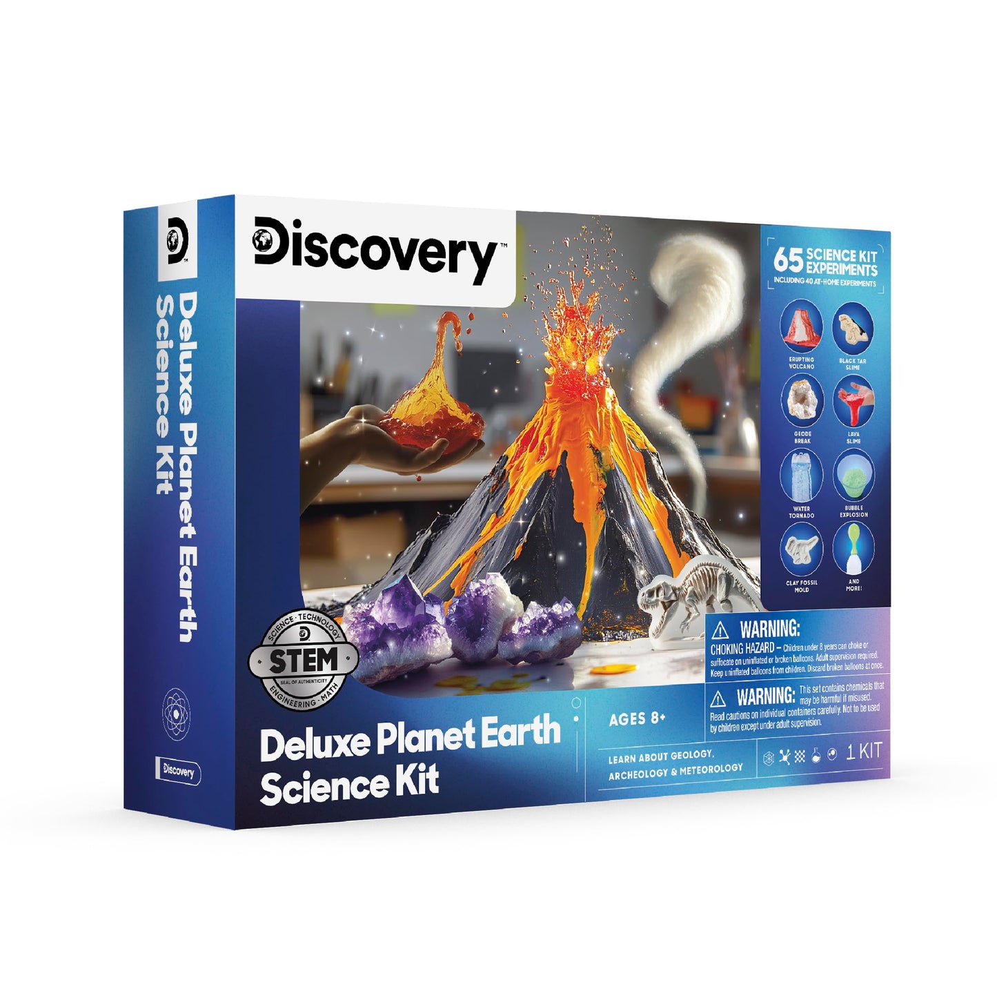 Discovery™ Planet Earth Science Kit - 65 Experiment STEM Lab for Kids| Includes DIY Volcano, Tornado, Fossils, Crystals, & Slime| Geology, Chemistry