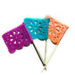 Set of 24 Pcs Multi-Colored Mini Mexican Papel Picado Tissue Flags