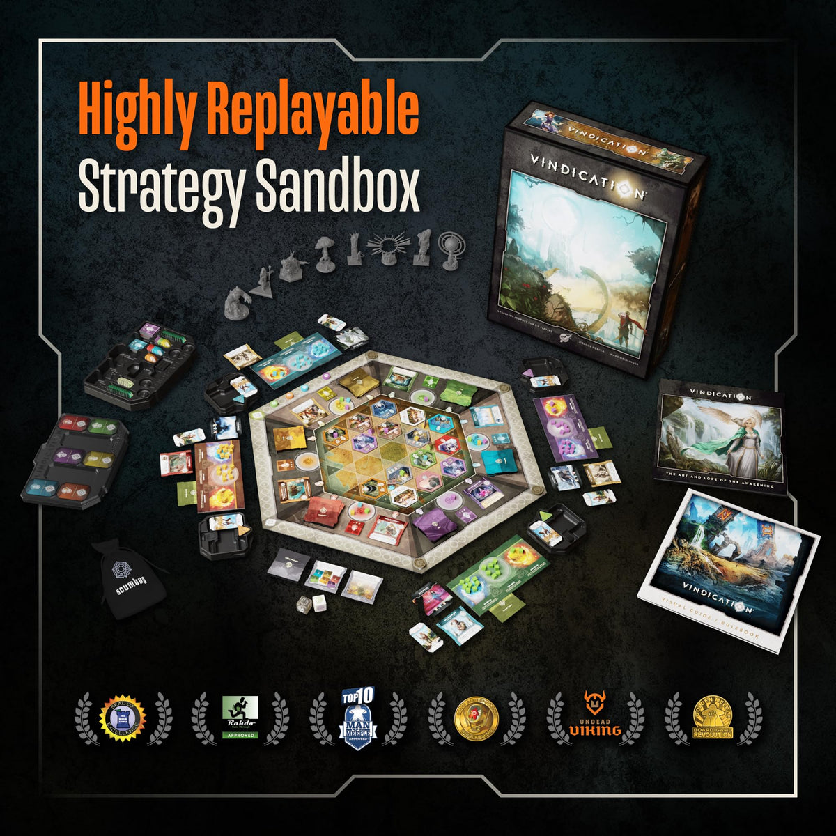 Orange Nebula Vindication Board Game - Heroic Attributes, Modular Map, & Strategic Competitive Play (New Edition)