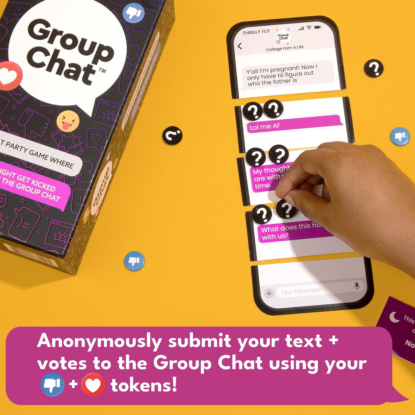 Group Chat Hilarious Text Message Party Game for Adults, Build Group Text Threads with 400 Cards & Voting Tokens, Fun Party Game for Adult Game