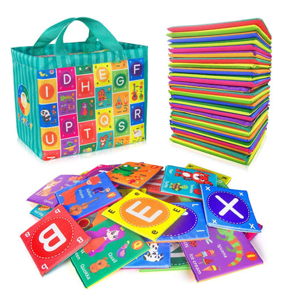 Alphabet Flash Cards for Toddlers, 26Pcs Baby Soft Letter Flash Cards