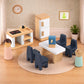 PairPear Wooden Toys Dollhouse Furniture Playset,Natural Wood Pretend Play Furnitures with Family Dolls,Dollhouse Accessories Toys Gift for Girls