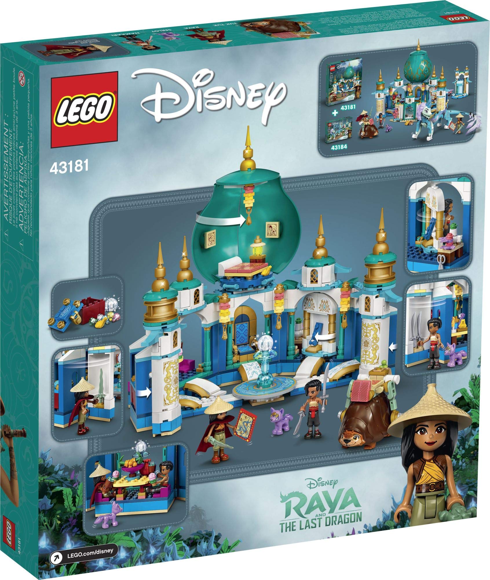 LEGO Disney Raya and The Heart Palace 43181 Imaginative Toy Building Kit; Makes a Unique Disney Gift for Kids Who Love Palaces and Adventures
