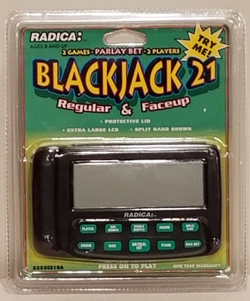 Blackjack 21 Handheld Game Featuring 2 Game Modes by Radica