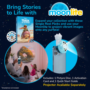 Moonlite Storytime - Disney's Raya Storytime Disc - A Magical Way to Read Together - Projector Sold Separately - Digital Story w/ Sound FX - Learning