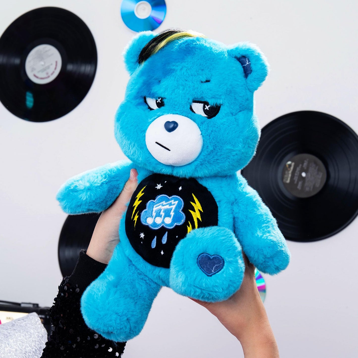 Care Bears - 14" Rock Theme - Medium Size Plush - Grumpy Bear - Amazon Exclusive