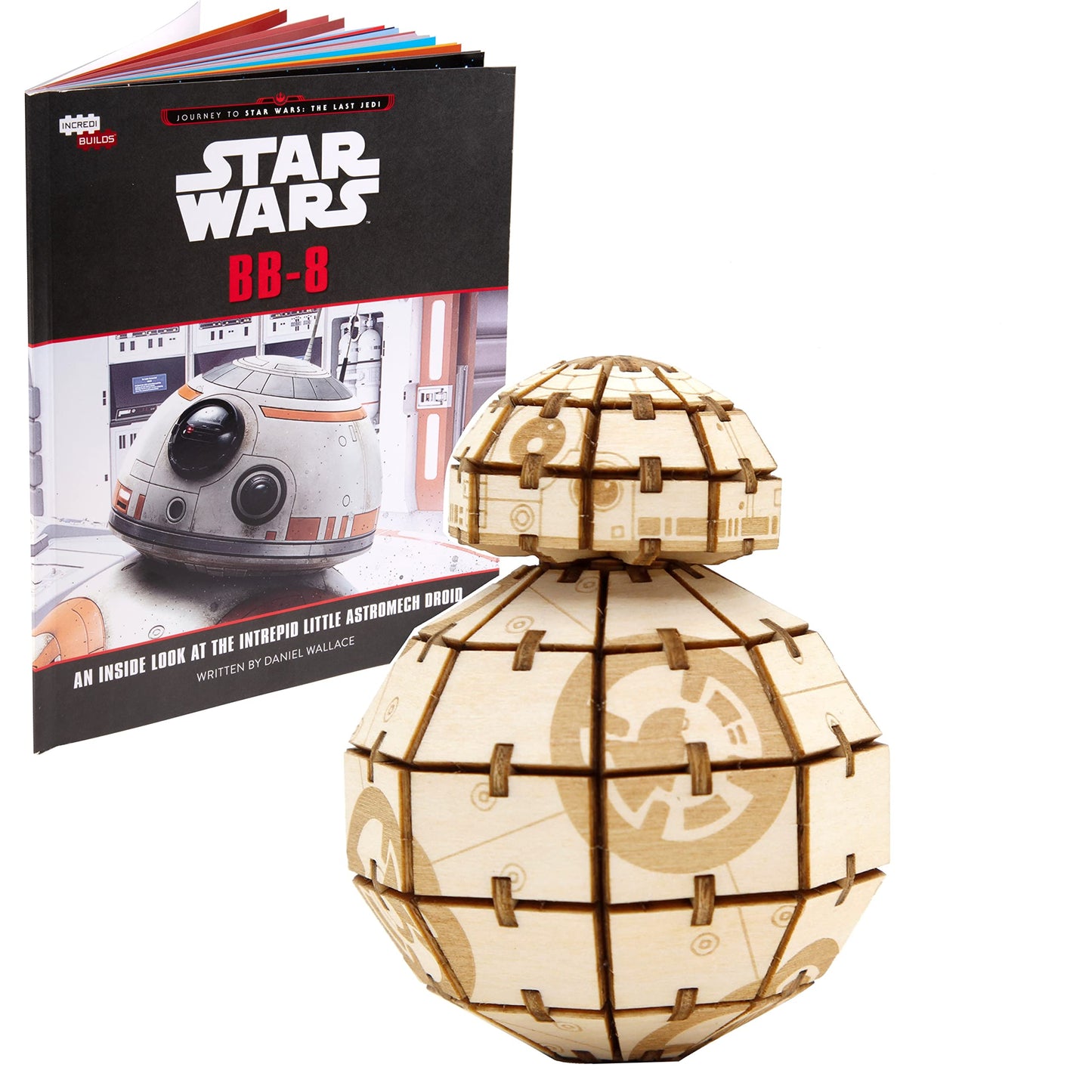 IncrediBuilds Star Wars BB-8 3D Wood Puzzle Model Kit (81 Pieces) - Build & Paint Your Own Droid, No Glue Required, Easy DIY STEM Craft for Kids