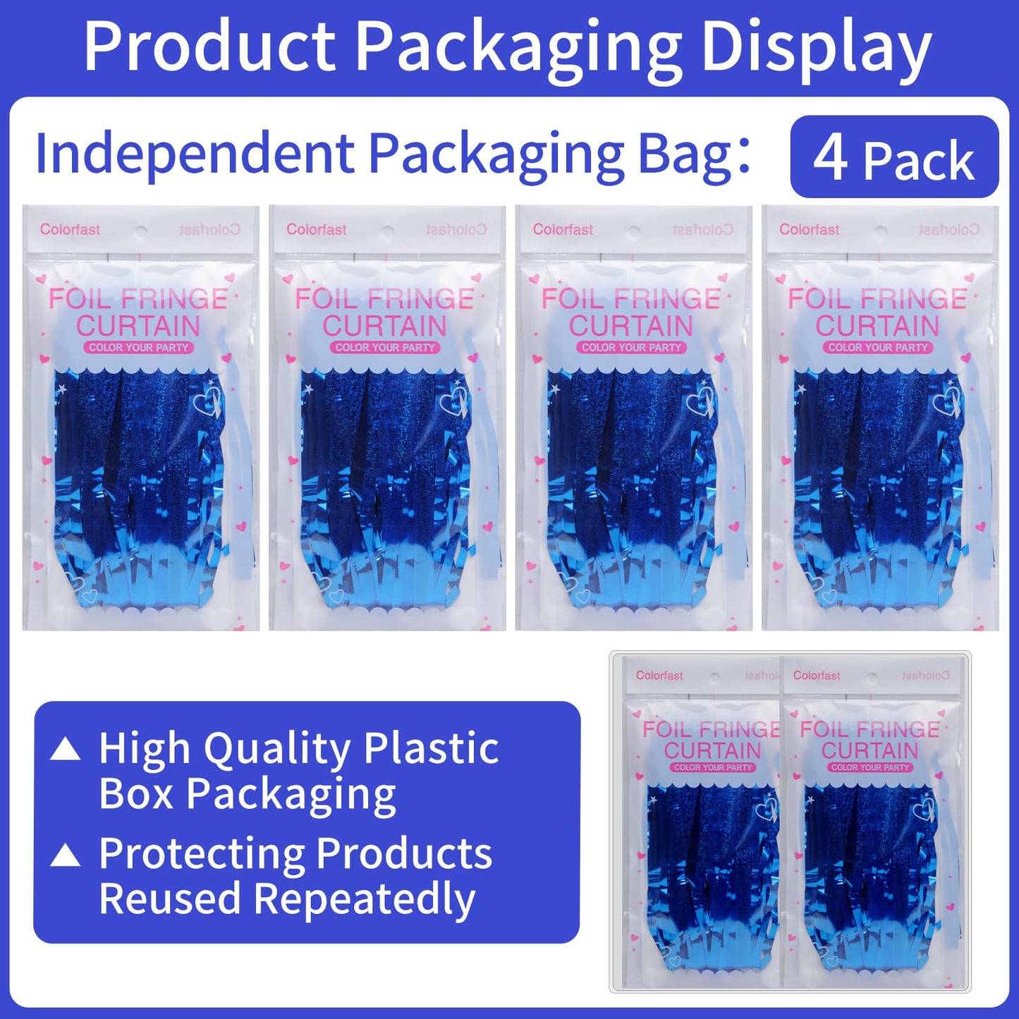 Picoway 4 Pack Foil Fringe Tinsel Backdrop Curtains, Birthday Engagement Bachelorette Party Decorations, Photo Booth Props Door Streamers Curtain