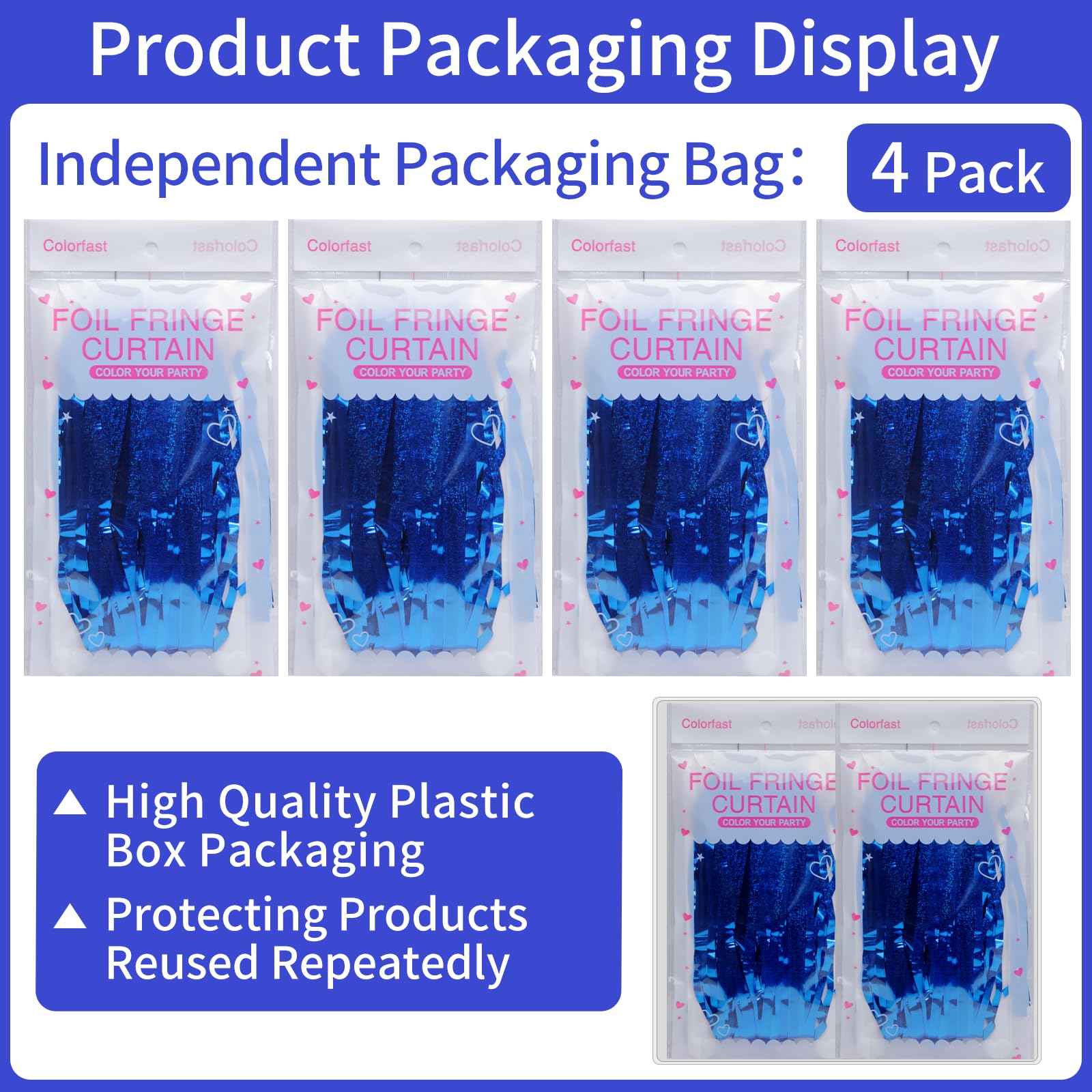 Picoway 4 Pack Foil Fringe Tinsel Backdrop Curtains, Birthday Engagement Bachelorette Party Decorations, Photo Booth Props Door Streamers Curtain