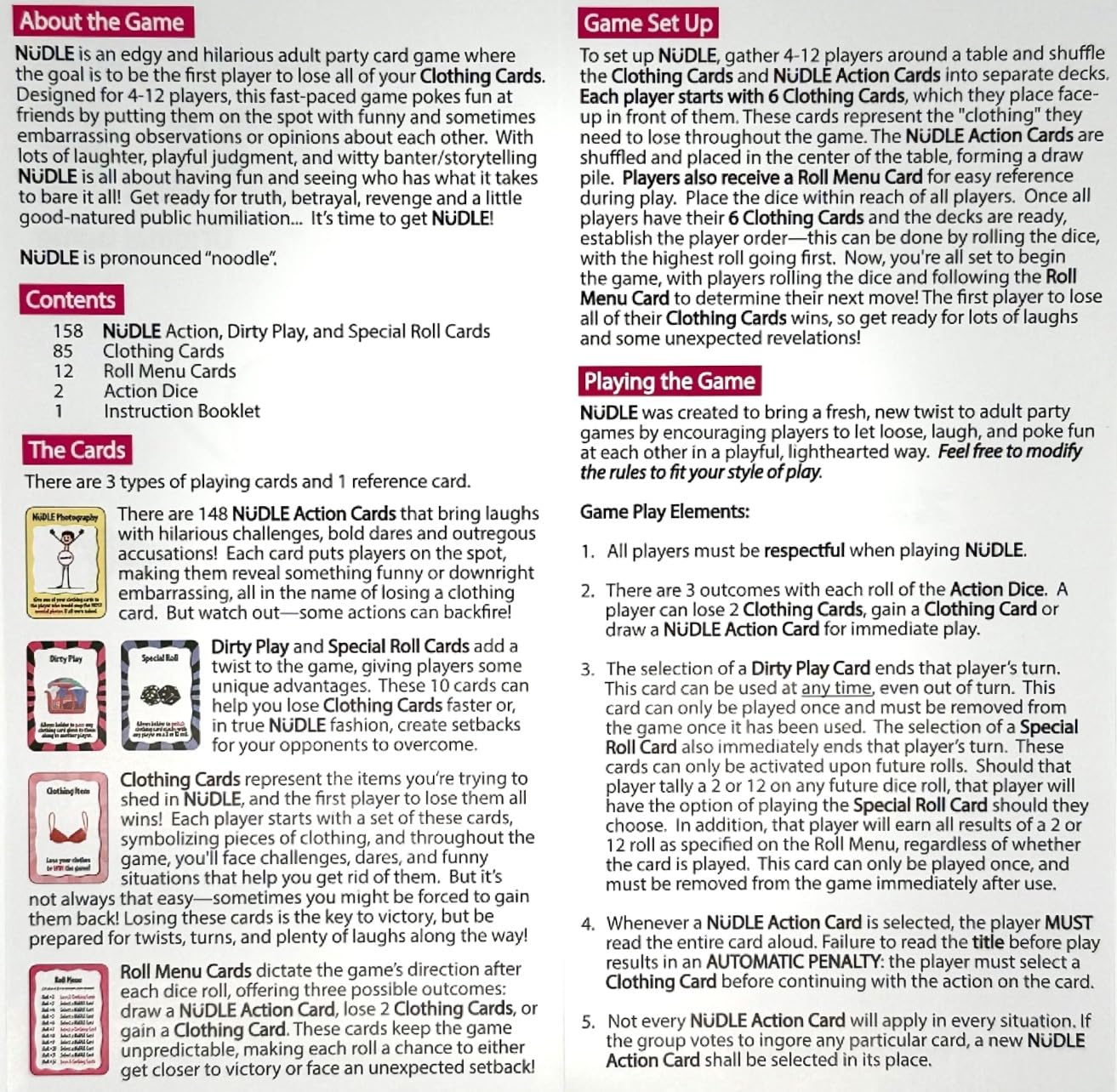 ZigZag Games Nudle - an Eye-Popping Adult Party Card Game for Date Nights, College Bashes, Family Gatherings and Game Nights