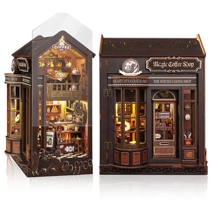 UFLJPKS Book Nook Kit for Adults and Teens, DIY Miniature House Kit with Led Light, 3D Wooden Puzzles for Adults, Wood Gifts for Family