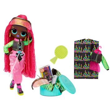 LOL Surprise OMG Dance Dance Virtuelle Fashion Doll With 15 Surprises, Designer Clothes, Magic Blacklight, Accessories, Shoes, Doll Stand, and TV