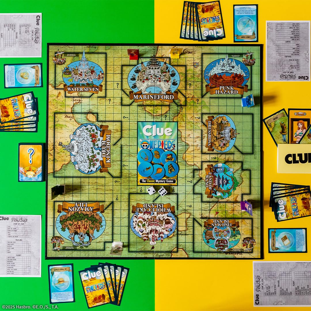 CLUE: One Piece Board Game, Find Hidden Pirate Treasure with Luffy and The Straw Hat Crew, Explore Iconic Locations Like Dressrosa, Drum Kingdom