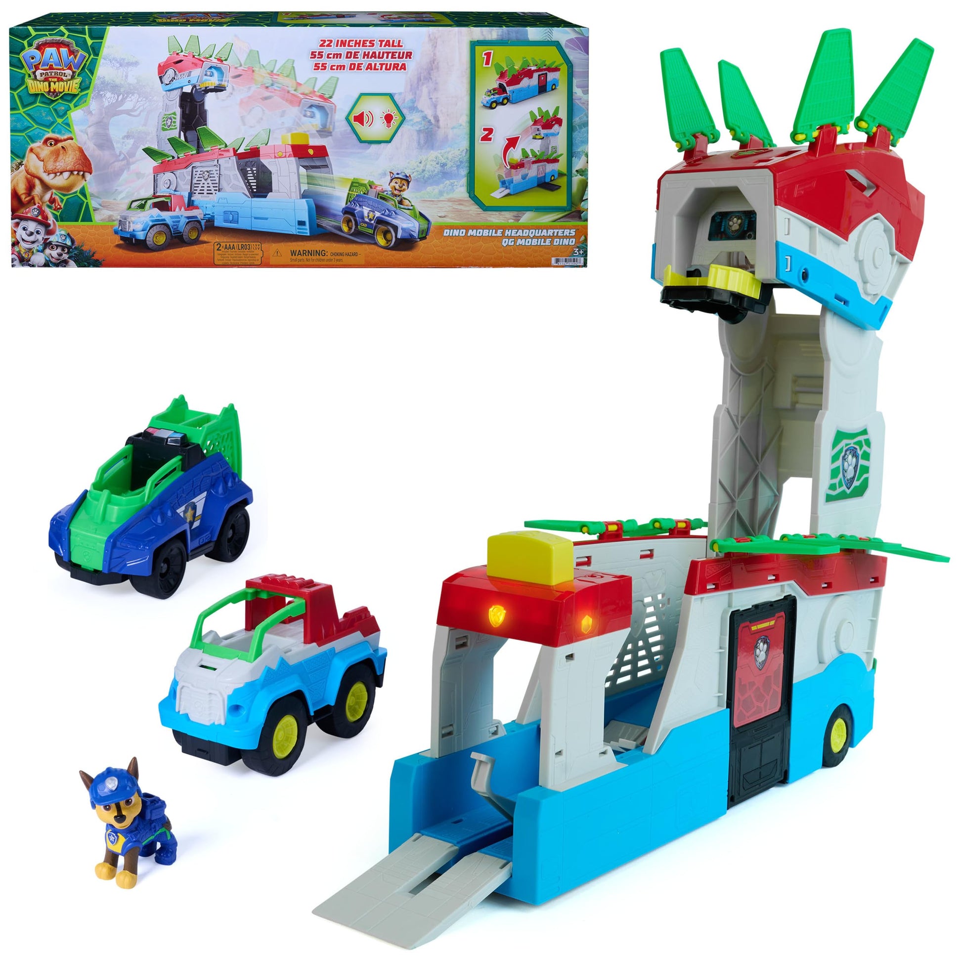 PAW Patrol: The Dino Movie, Dino Mobile Headquarters, 2-in-1 Playset
