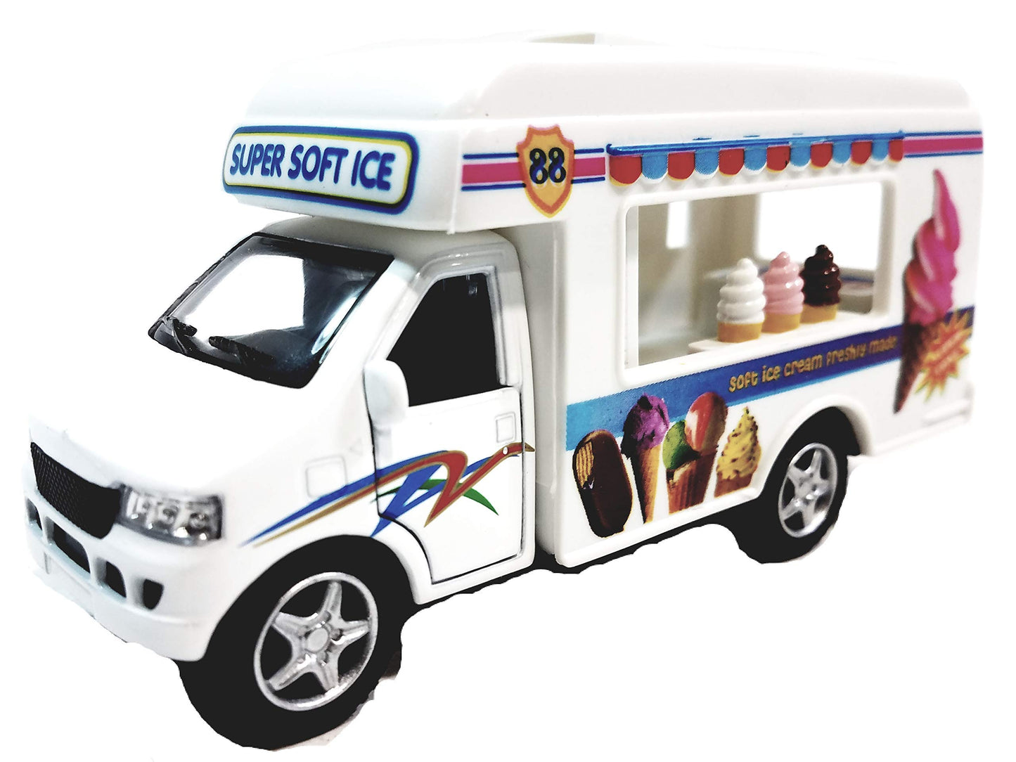 Kinsmart Route 88 Soft Ice Cream Vending Camper 1/43 O Scale Diecast Truck