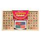 Melissa & Doug Wooden Alphabet Stamp Set - 56 Stamps with Lower-Case and Capital Letters Preschool Writing Toys, ABC Stamps, Kids Arts & Crafts,