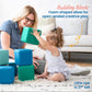ECR4Kids SoftZone Patchwork Toddler Blocks, Foam Cubes, Contemporary, 12-Piece