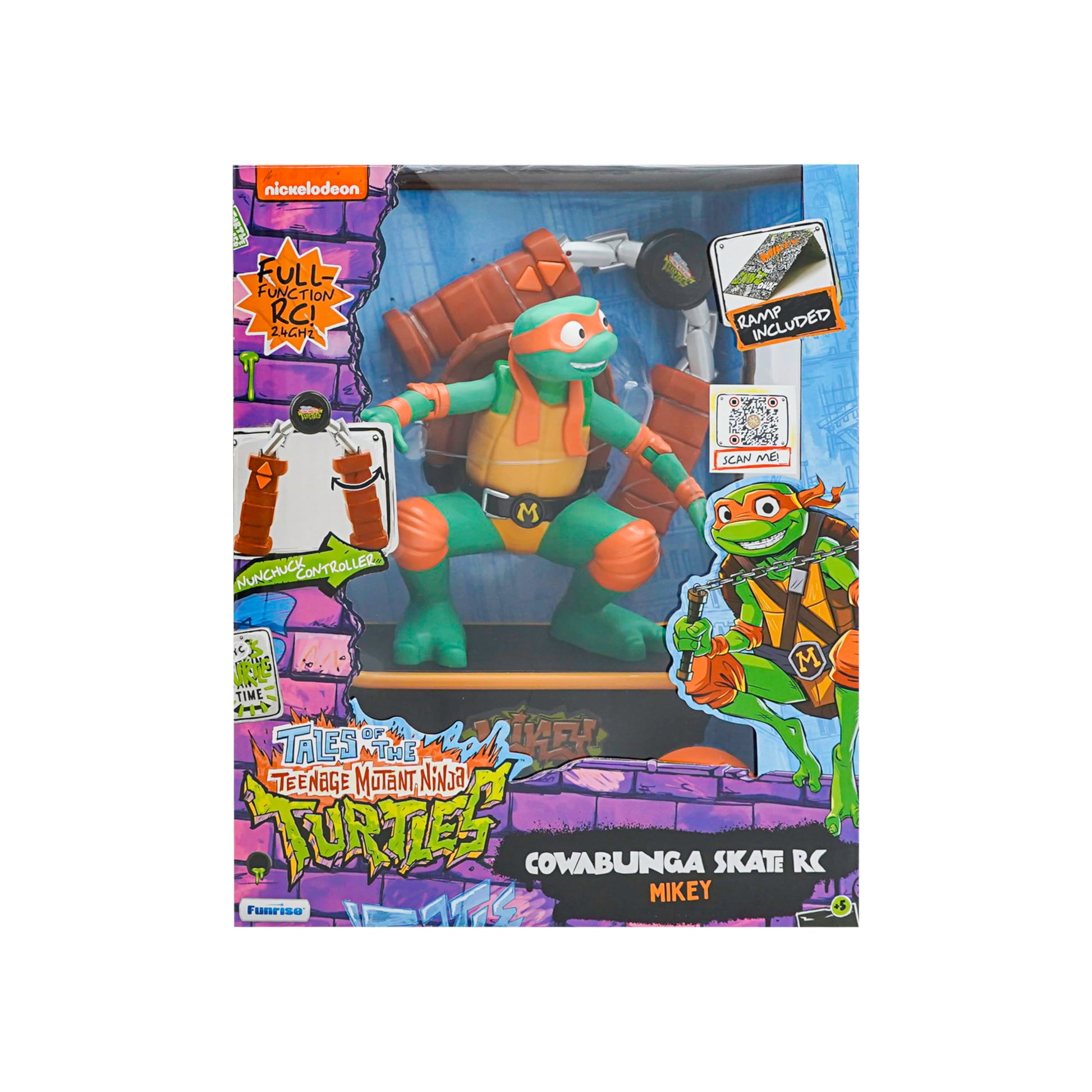 Teenage Mutant Ninja Turtles Mikey Cowabunga Skate RC Car Toy, Imitates Real Skate Tricks, Ages 5+