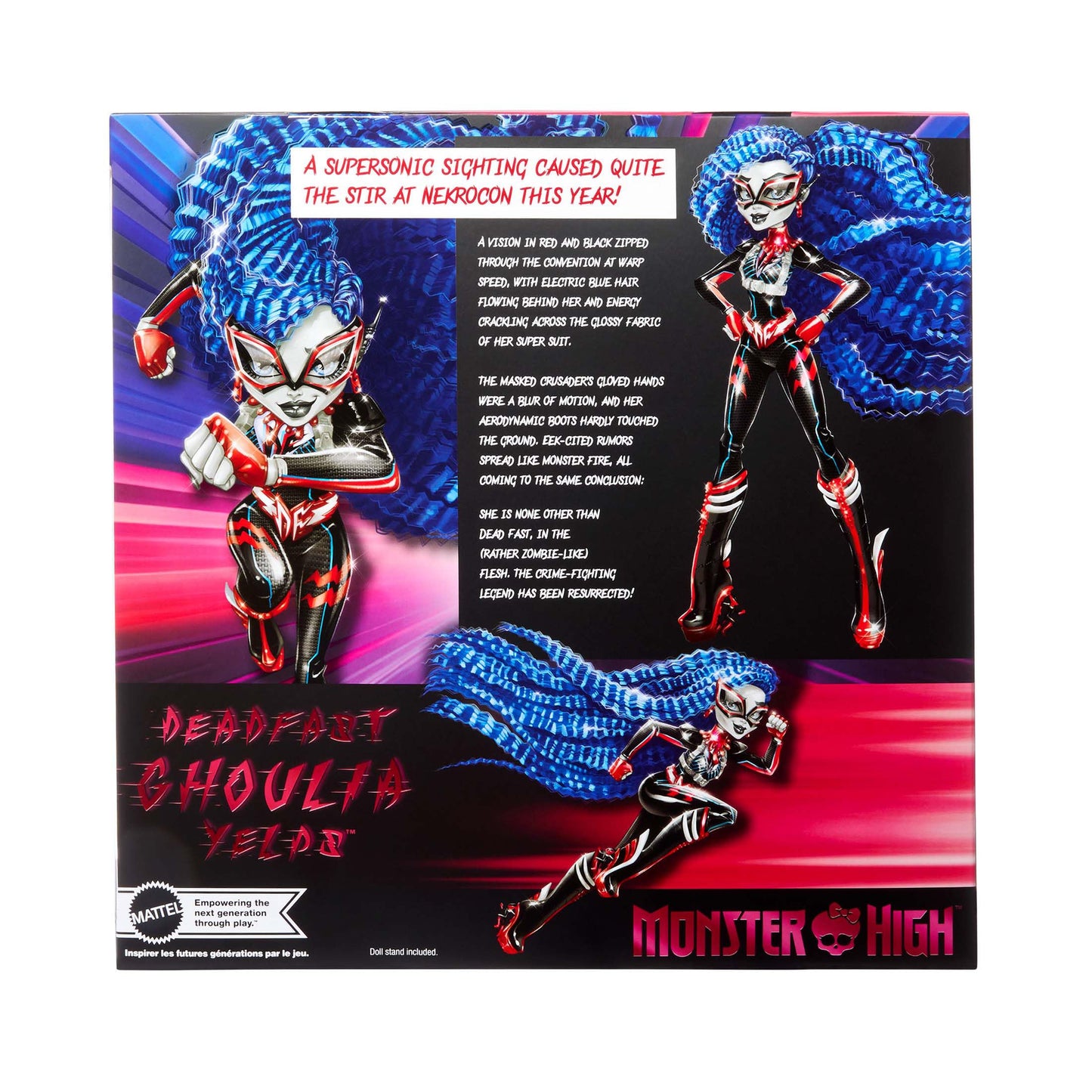 Monster High Deadfast Ghoulia Yelps SDCC 2024 Exclusive Doll - Tech Savvy Upgrade with Comic-Con Badge, Mini Figure, and Comic Book