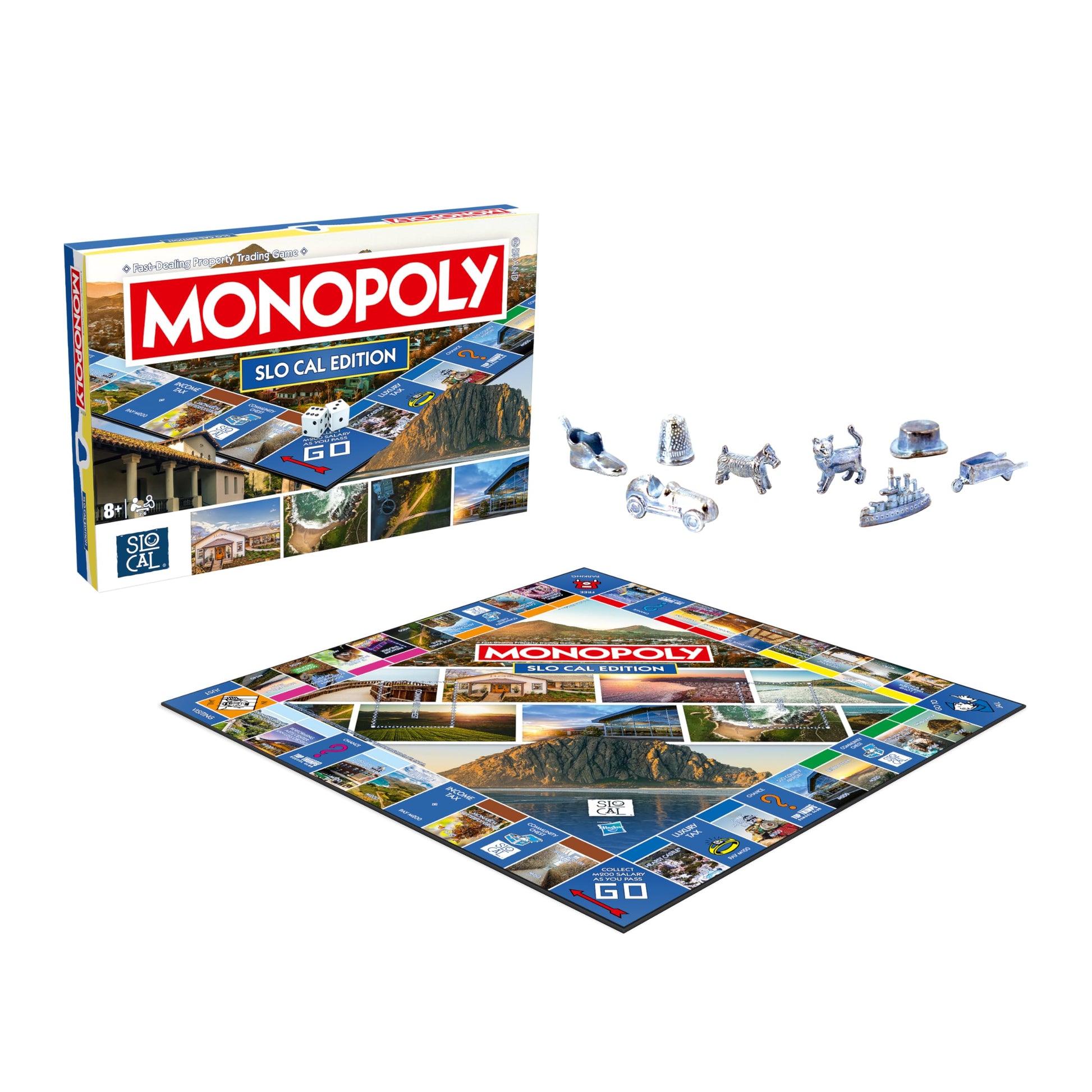 Monopoly Board Game SLO Cal Edition : 2-6 Players Family Board Games for Kids and Adults, Board Games for Kids 8 and up, for Kids and Adults, Ideal