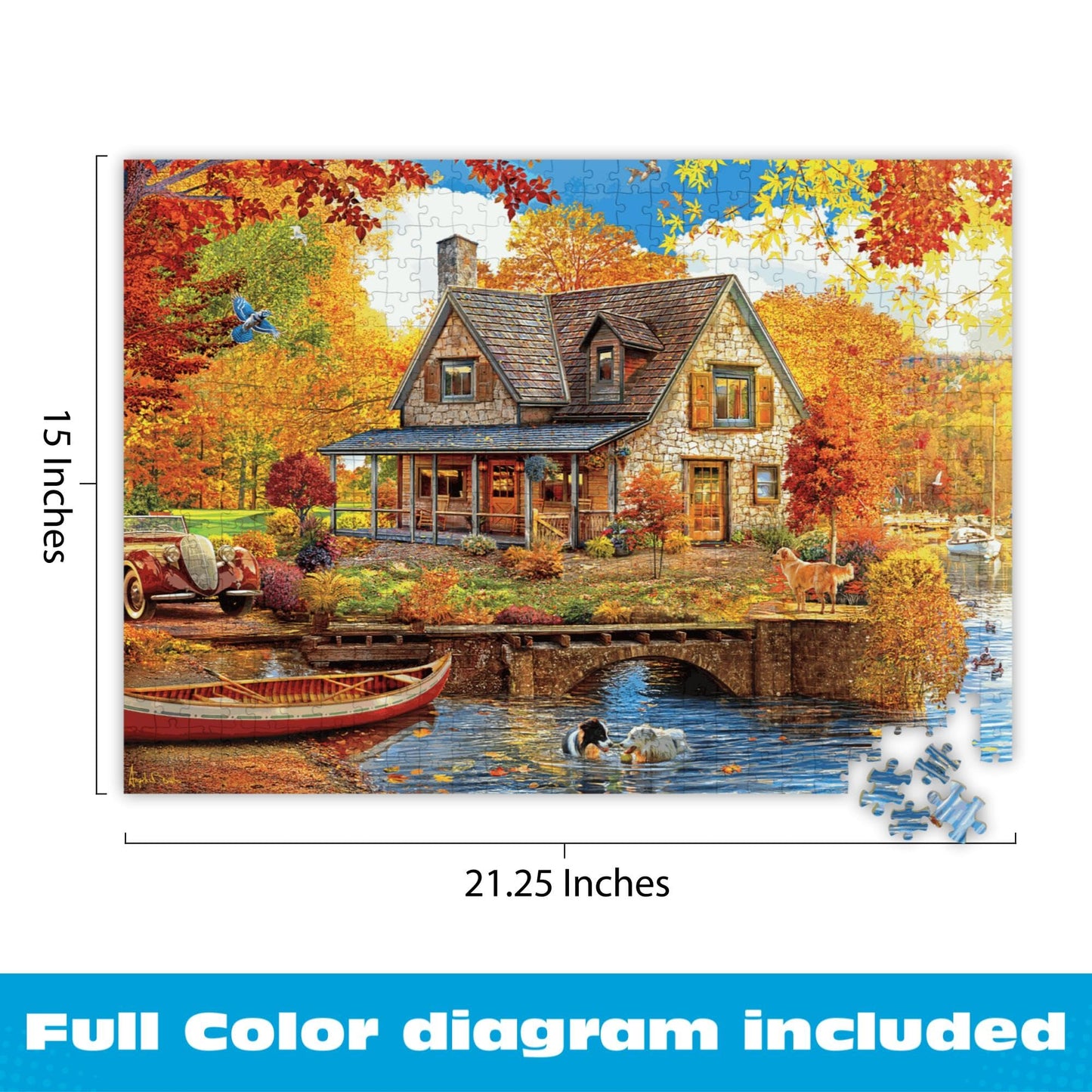 Buffalo Games - Autumn Lake House - 500 Piece Jigsaw Puzzle for Adults