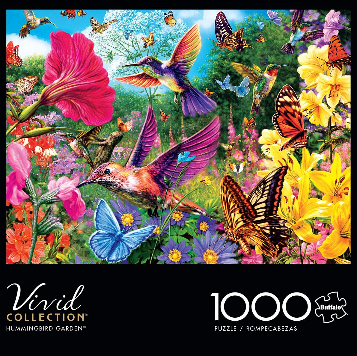 Buffalo Games Hummingbird Garden Jigsaw Puzzle from The Vivid Collection, 1000 Piece