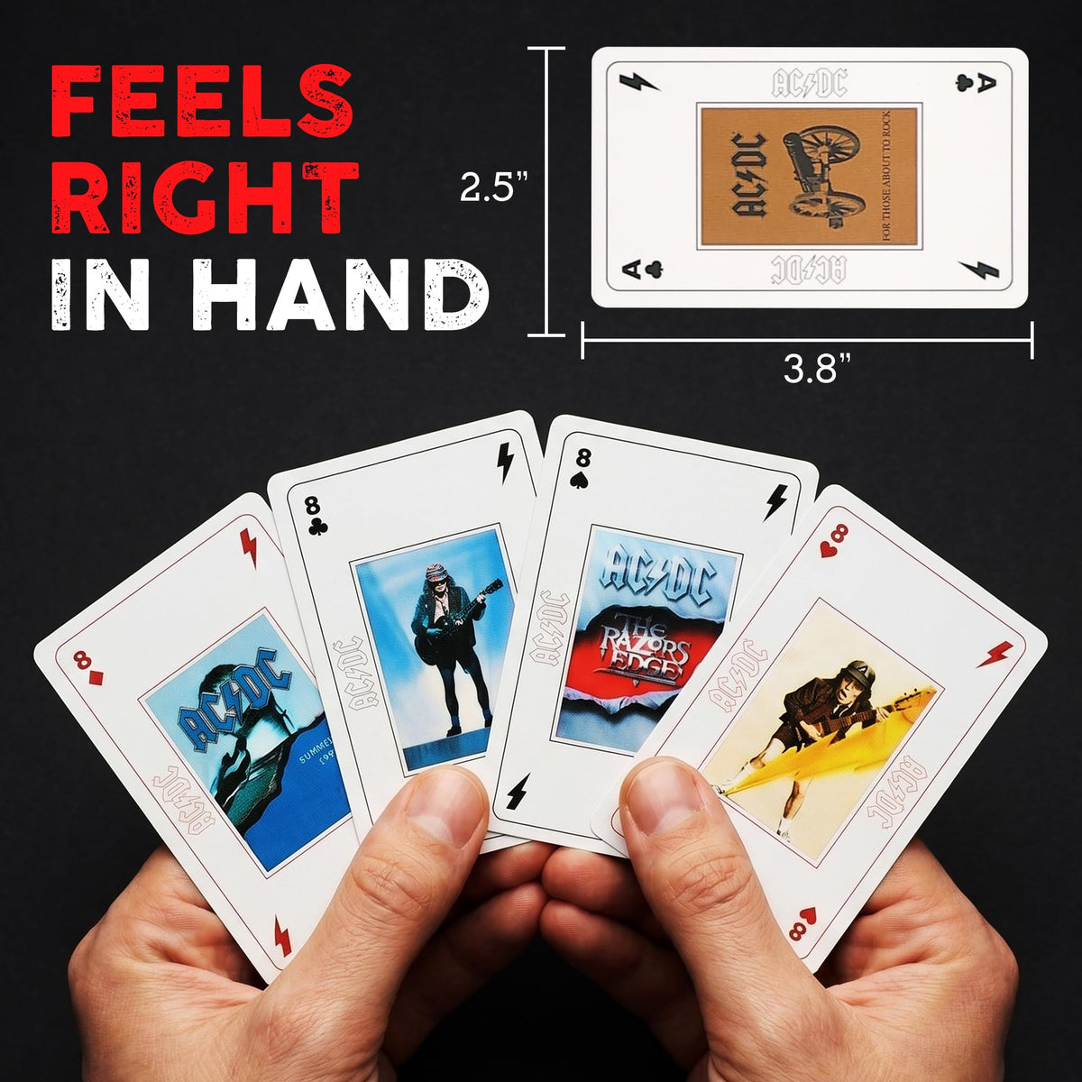 AQUARIUS AC/DC Cassette Playing Cards, 52-Card Deck with Jokers