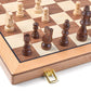AMEROUS Magnetic Wooden Chess Set, 15 Inches Handmade Wooden Folding Travel Chess Board Game Sets with Chessmen Storage Slots for Kids and Adults, 2