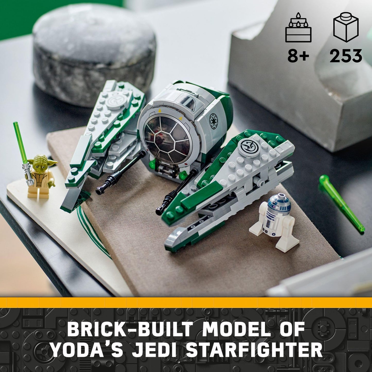 LEGO Star Wars: The Clone Wars Yoda’s Jedi Starfighter 75360 Star Wars Collectible for Kids Featuring Master Yoda Figure with Lightsaber Toy, Birthday