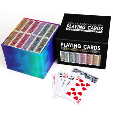Metsyth Playing Cards 12 Pack,Decks of Cards,Poker Cards Set Standard Playing Cards Bulk with 6 Bright Colors,Card Games for Adults Seniors,Suitable