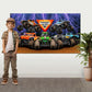 Monster Jam Party Games Collection: Balloons, Wall Decoration, Favor Boxes, Photo Booth Props (Wall Banner)