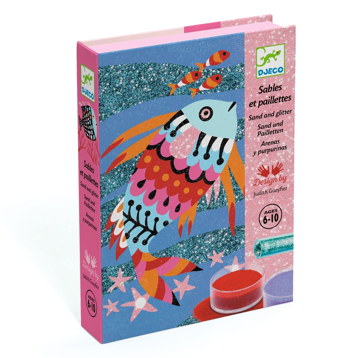 DJECO Fish Rainbow Colored Sand and Glitter Craft Kit