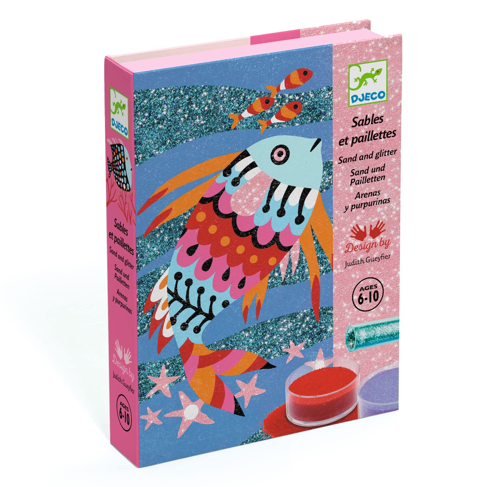 DJECO Fish Rainbow Colored Sand and Glitter Craft Kit