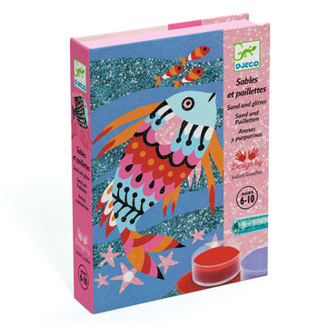 DJECO Fish Rainbow Colored Sand and Glitter Craft Kit