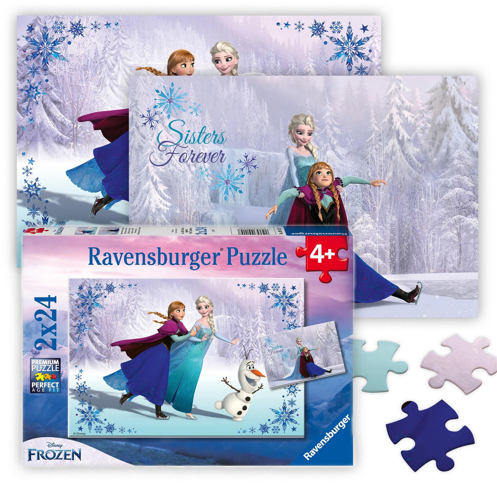 Ravensburger - Disney Frozen - Sisters Always - 24 Piece Jigsaw Puzzle 2 Pack Set - Elsa and Anna - Larger Pieces for Smaller Hands - Premium Quality
