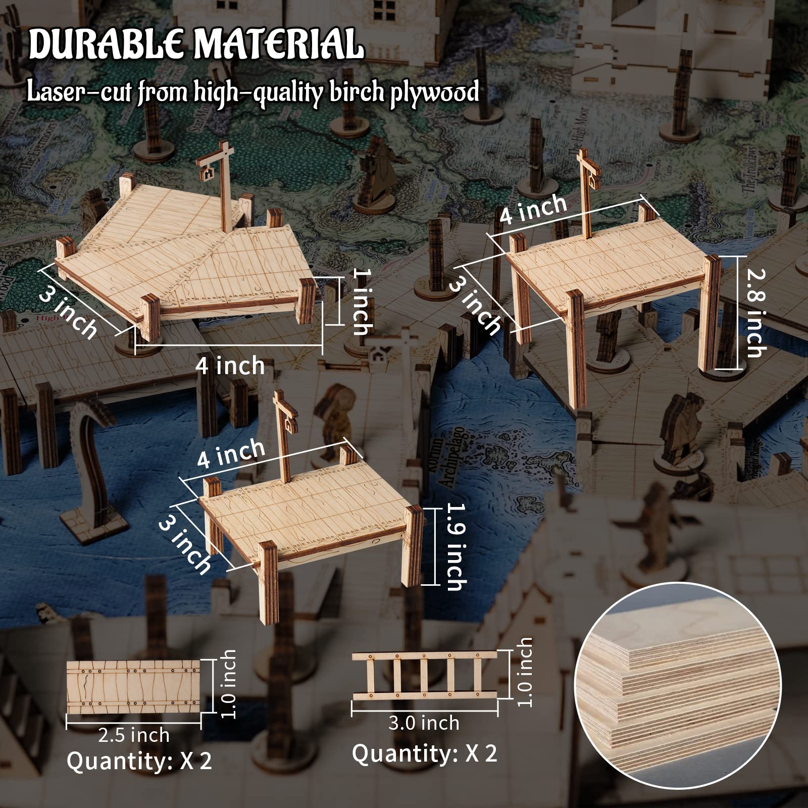CZYY DND Dock Expansion Set, 7 Modular Terrain Pieces